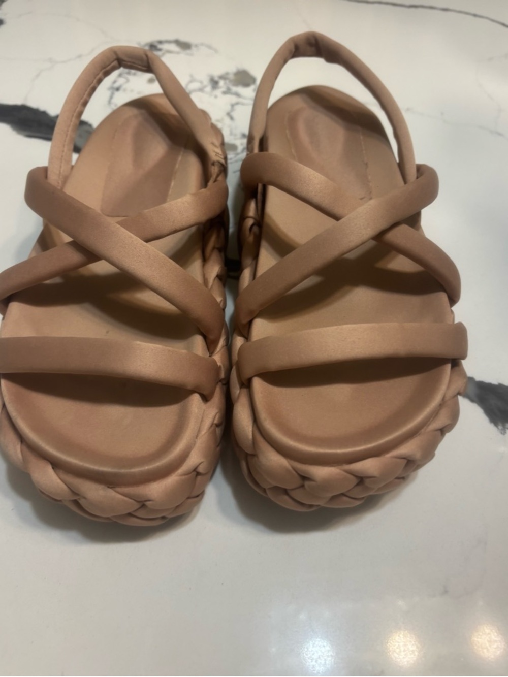 Paloma Barceló Nude/Tan Braided Platform Sandals